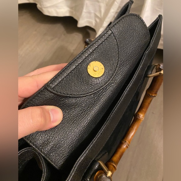 Vintage Gucci Bamboo Handle Leather Tote Rare - Picture 8 of 13